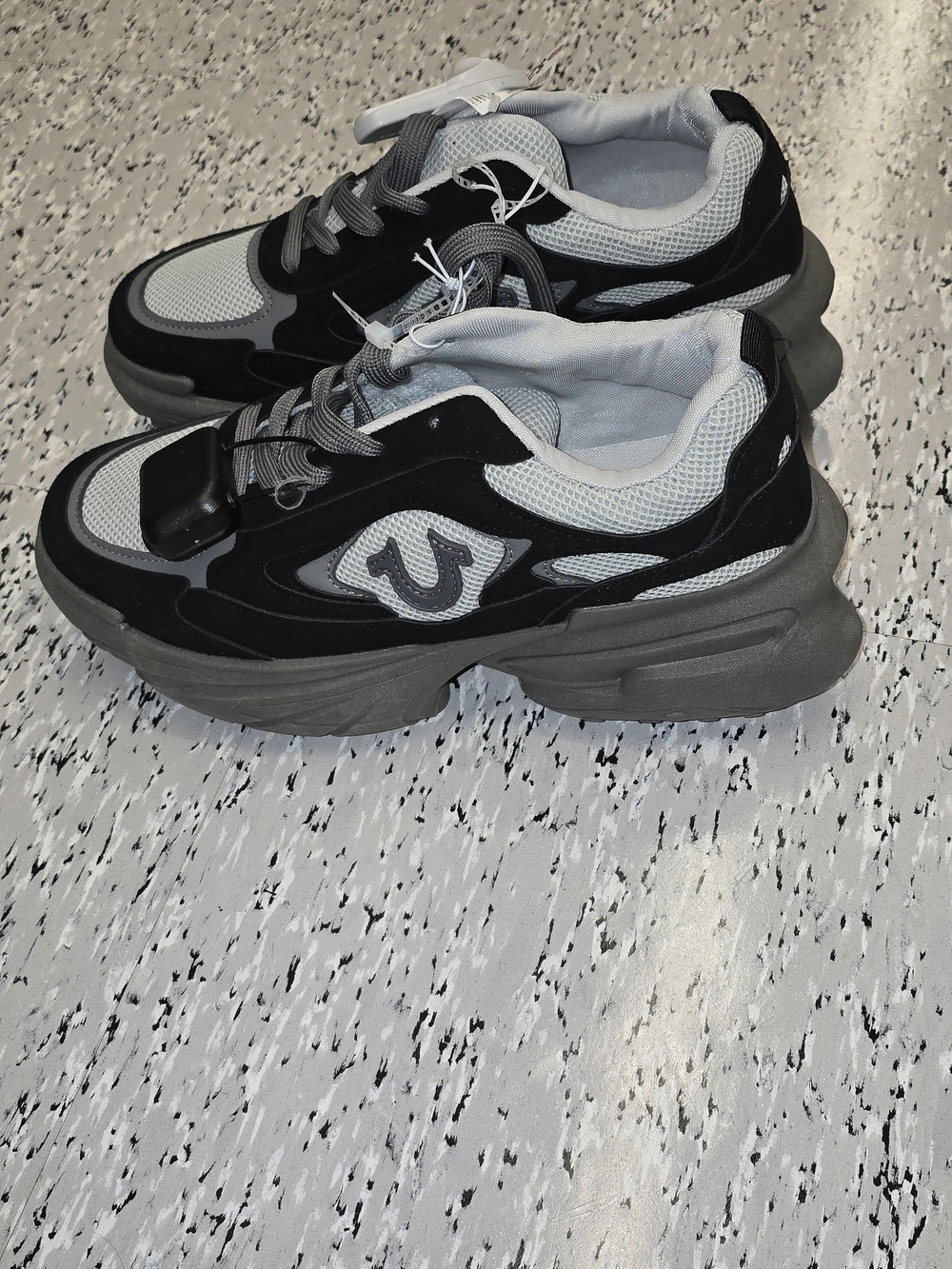 True Religion Men's Black & Gray Chunky Sneakers